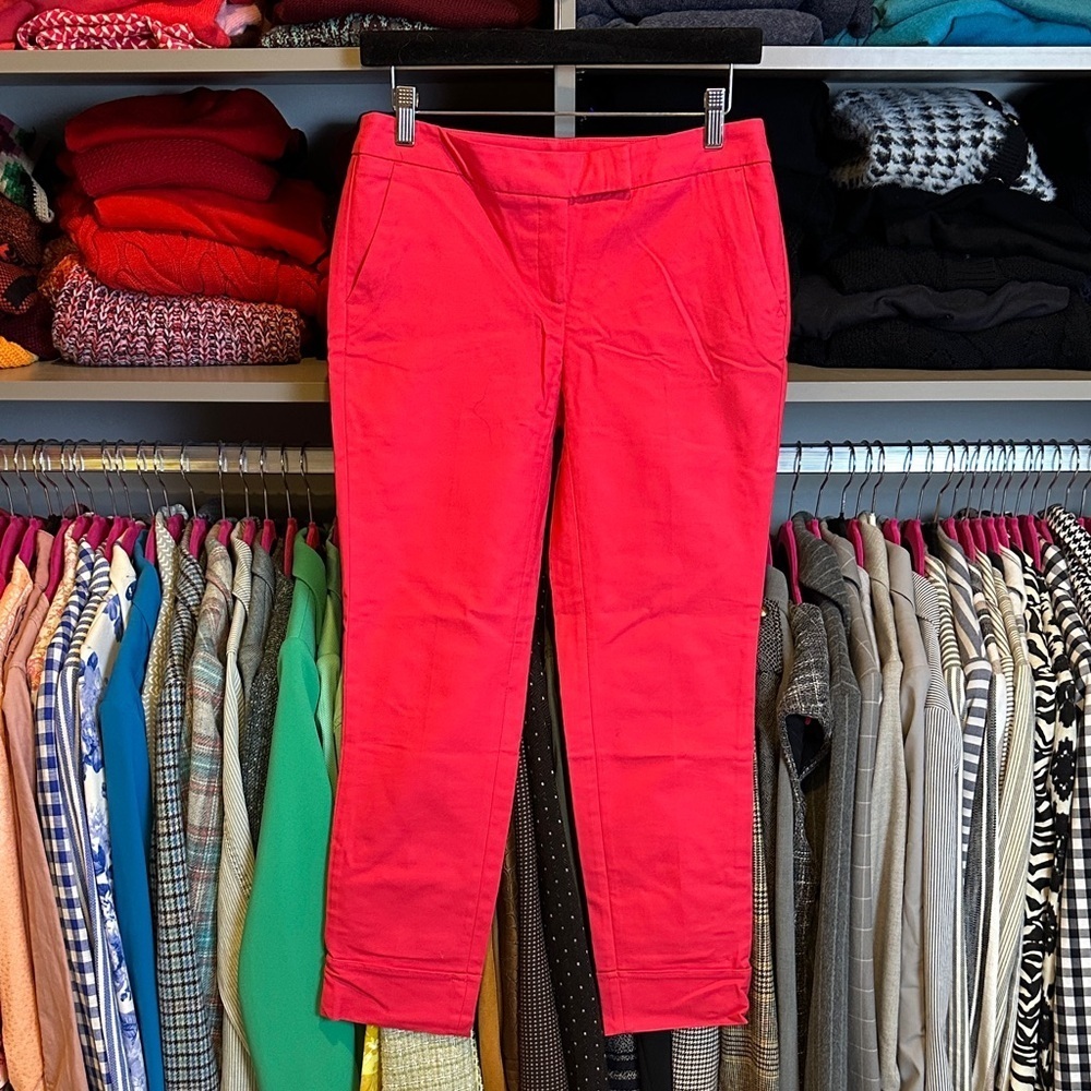 Dalia Collection pink modern fit cuffed 4 pocket ankle pants size 2